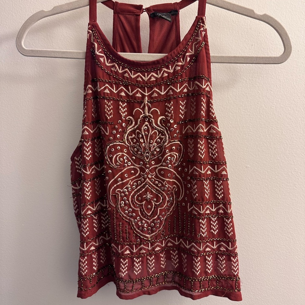 Embroidered Tank Top